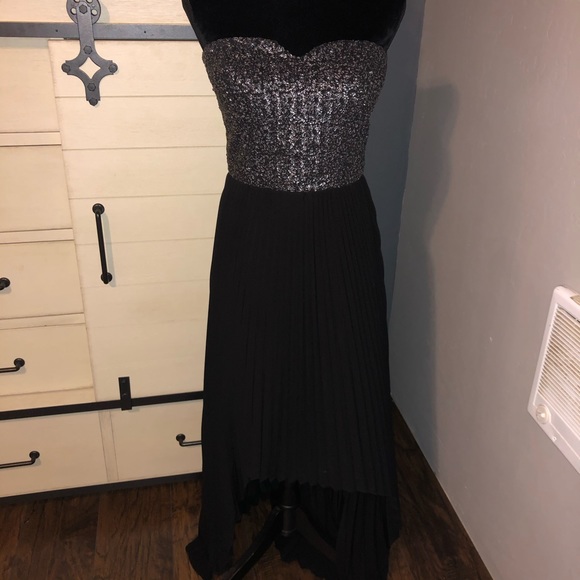 bebe Dresses & Skirts - BeBe High Low Pleated Sequenced Dress